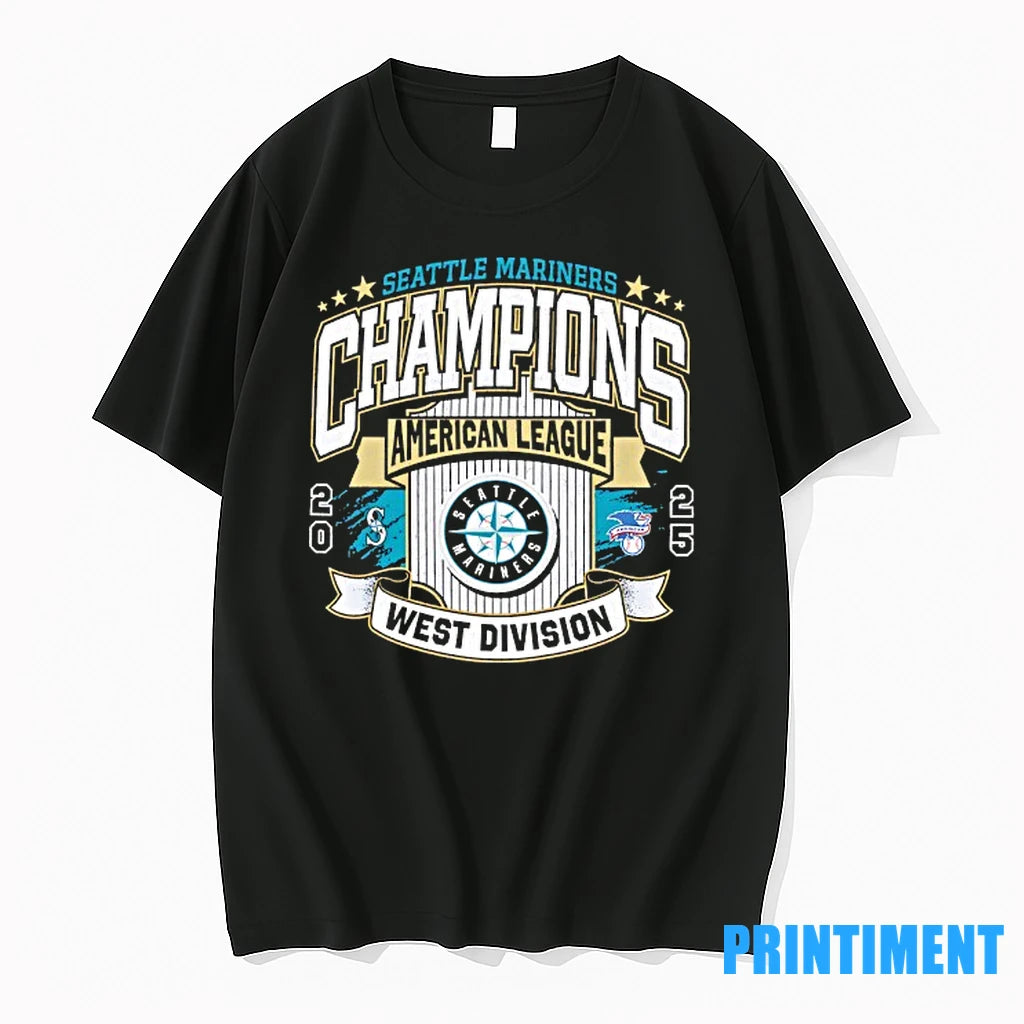 Seattle Mariners 2025 Al West Division Champions Vintage Tshirts Sweater