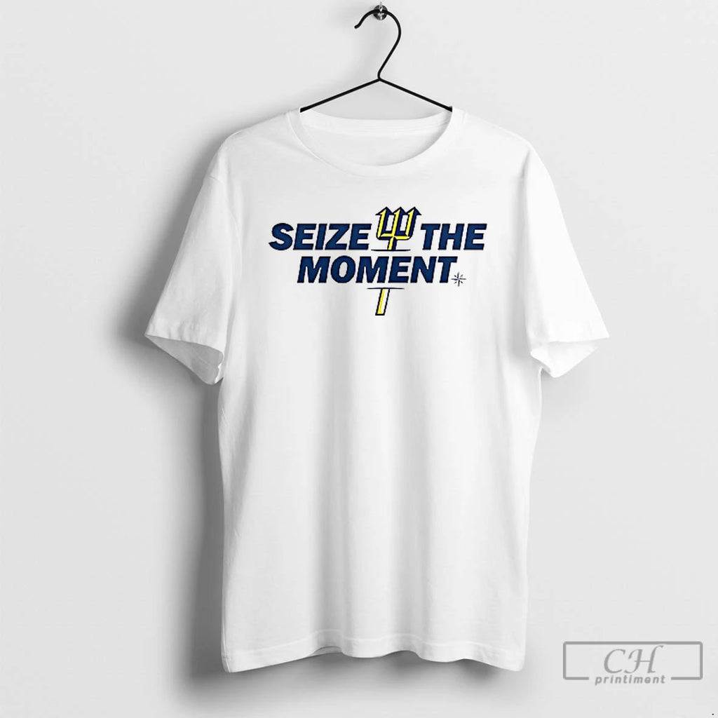 Seattle Mariners Seize The Moment Trident Logo T Shirts