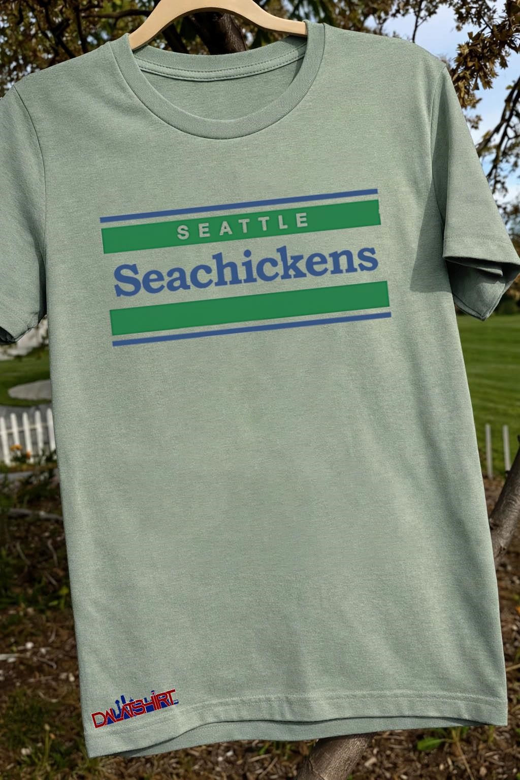 Seattle Seachickens Green And Blue Stripes Football Parody Sports shirt