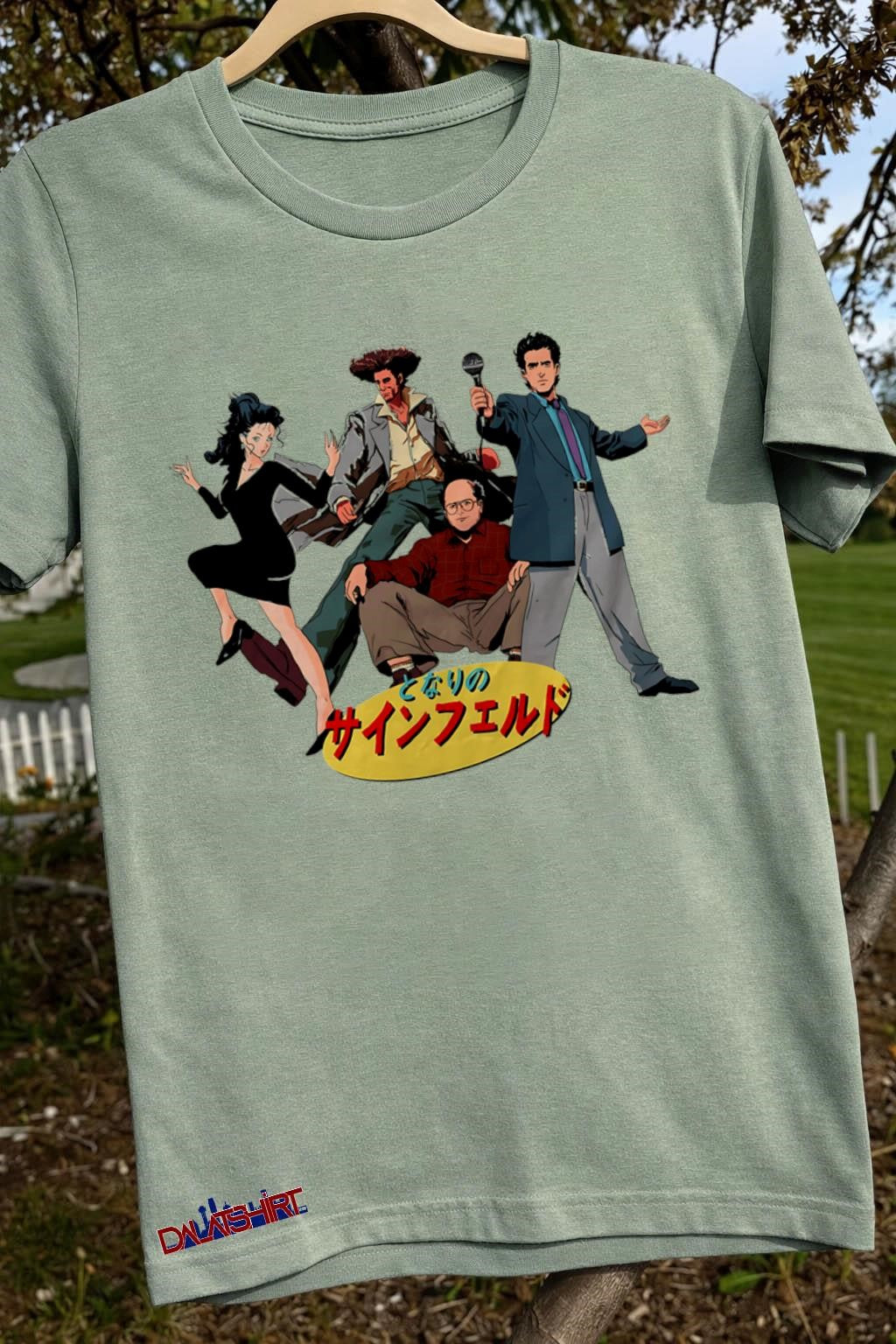 Seinfeld Anime Style Characters Japanese Text Mashup shirt