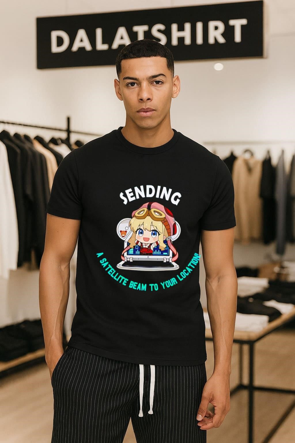 Sending A Satellite Beam To Your Location Cute Anime shirt