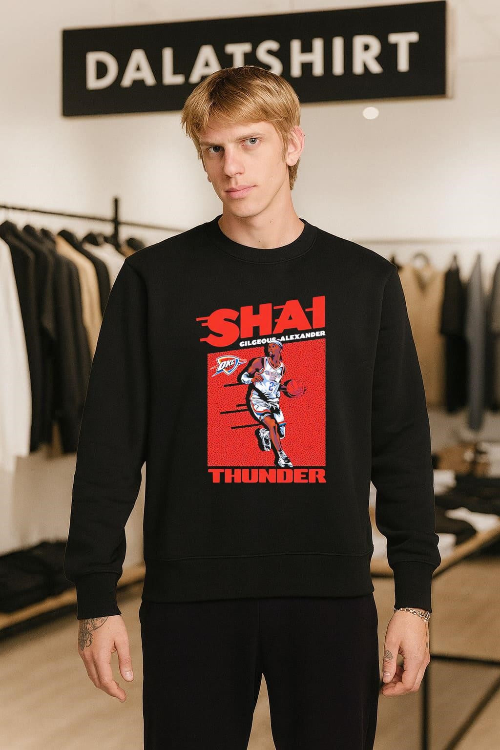 Shai Gilgeous-Alexander Oklahoma City Thunder Basketball Player Action Graphic shirt