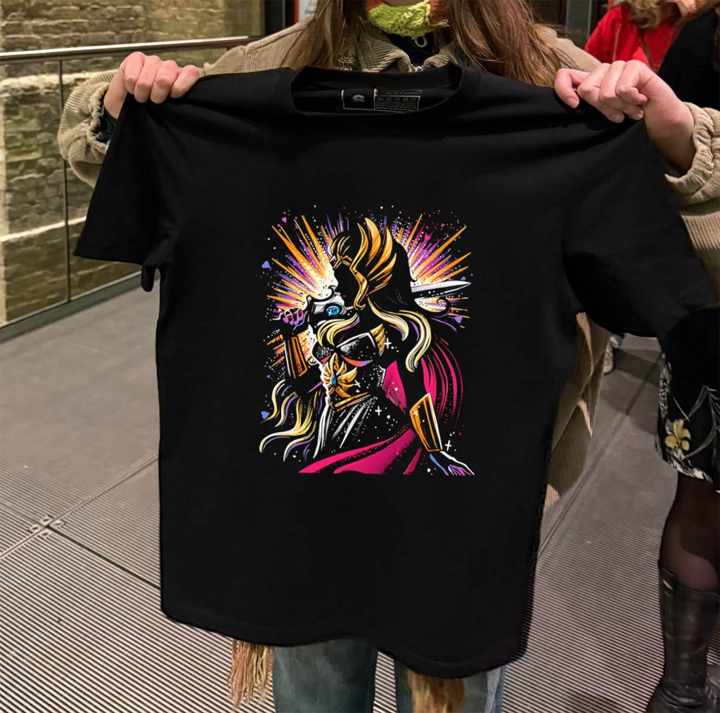 She-Ra Princess of Power silhouette with glowing sword shirt