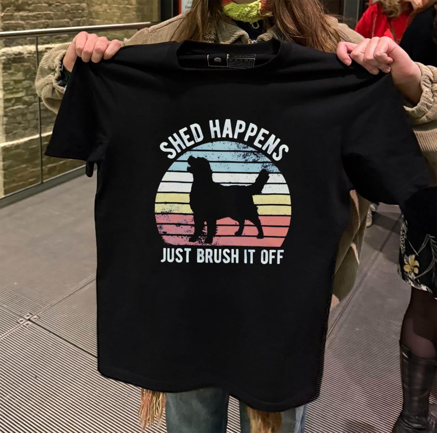 Shed Happens Just Brush It Off Golden Retriever Silhouette shirt