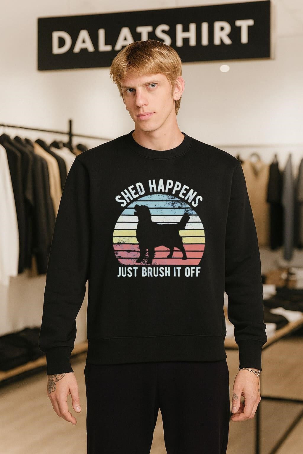 Shed Happens Just Brush It Off Golden Retriever Silhouette shirt