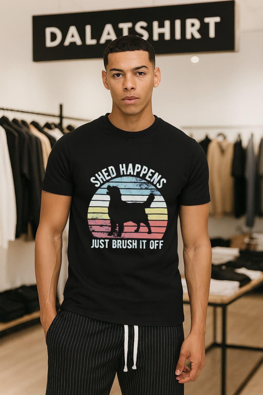 Shed Happens Just Brush It Off Golden Retriever Silhouette shirt