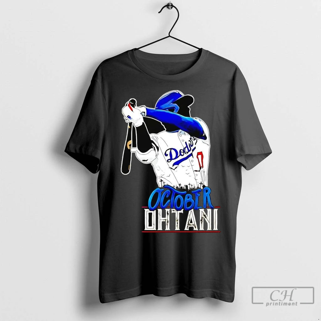 Shohei Ohtani Batting Dodgers October Ohtani T Shirts