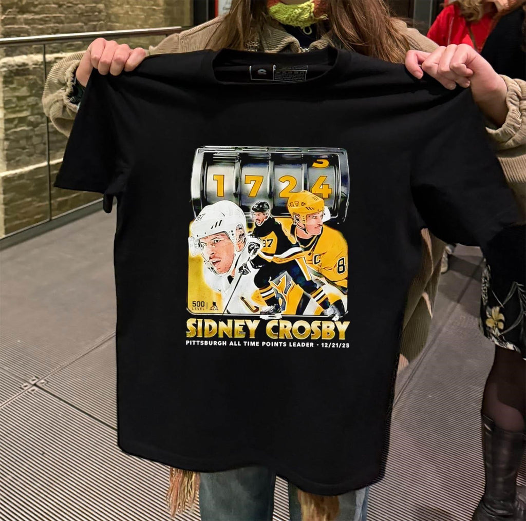 Sidney Crosby Pittsburgh All Time Points Leader 1724 shirt