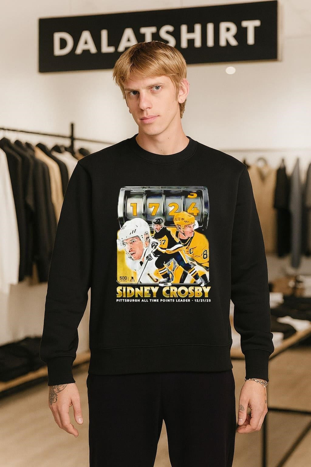 Sidney Crosby Pittsburgh All Time Points Leader 1724 shirt