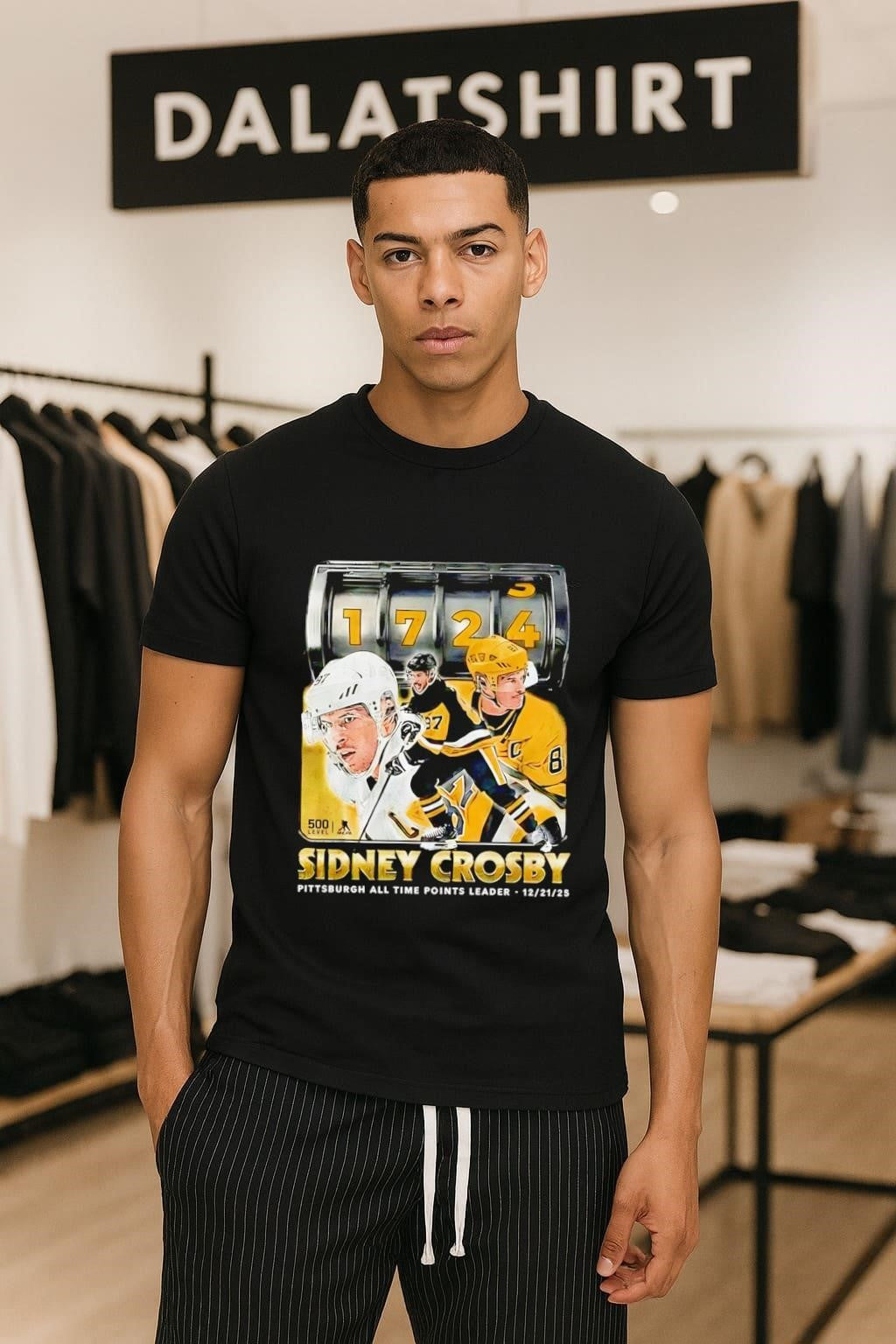Sidney Crosby Pittsburgh All Time Points Leader 1724 shirt