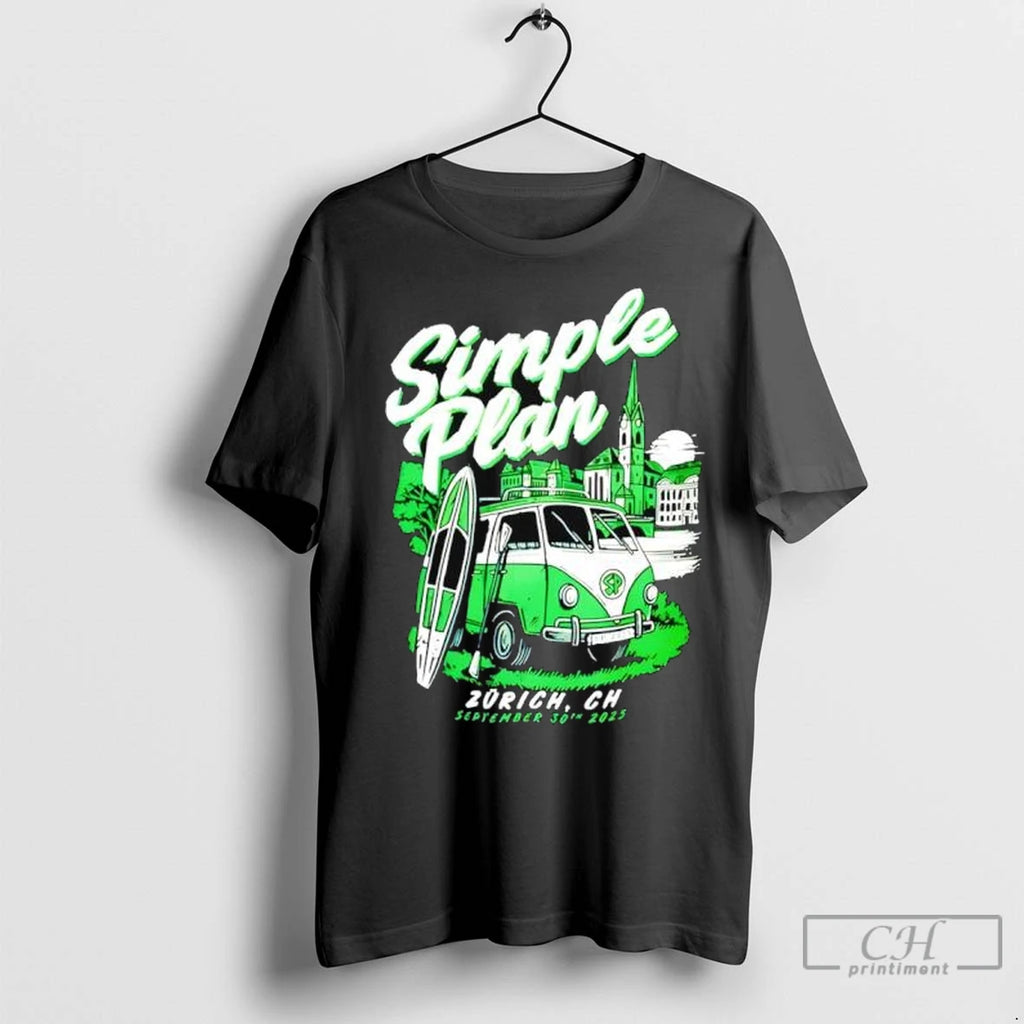 Simple Plan Zurich Ch September 30 2025 Concert T Shirts