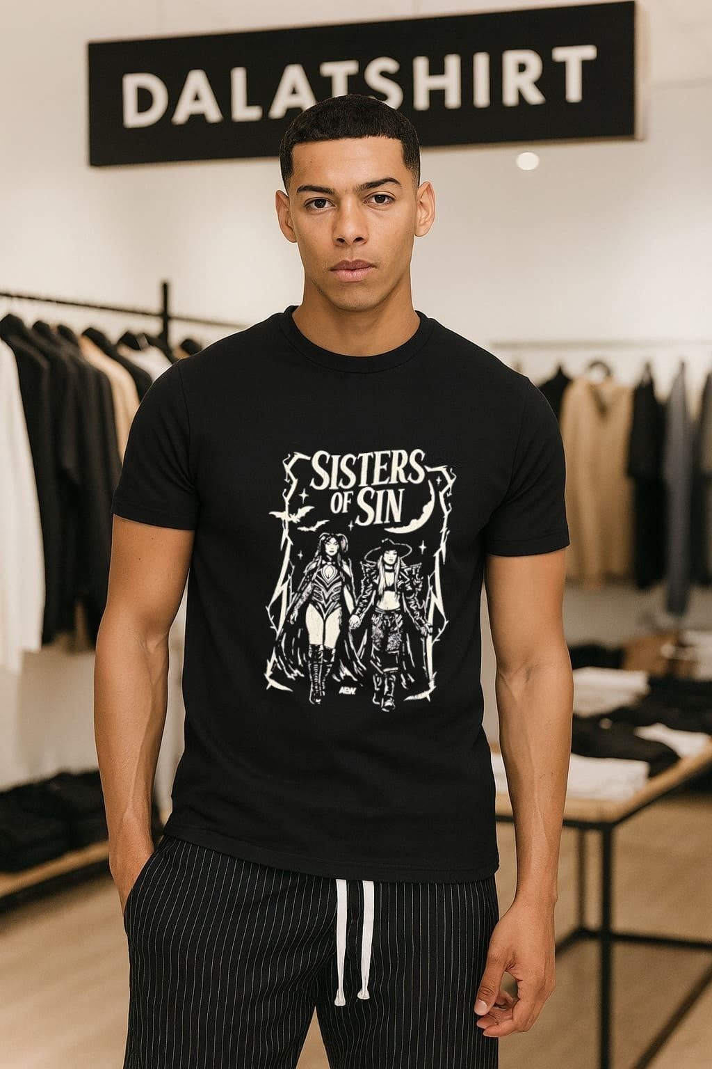 Sisters Of Sin Two Women Walking Graphic AEW shirt