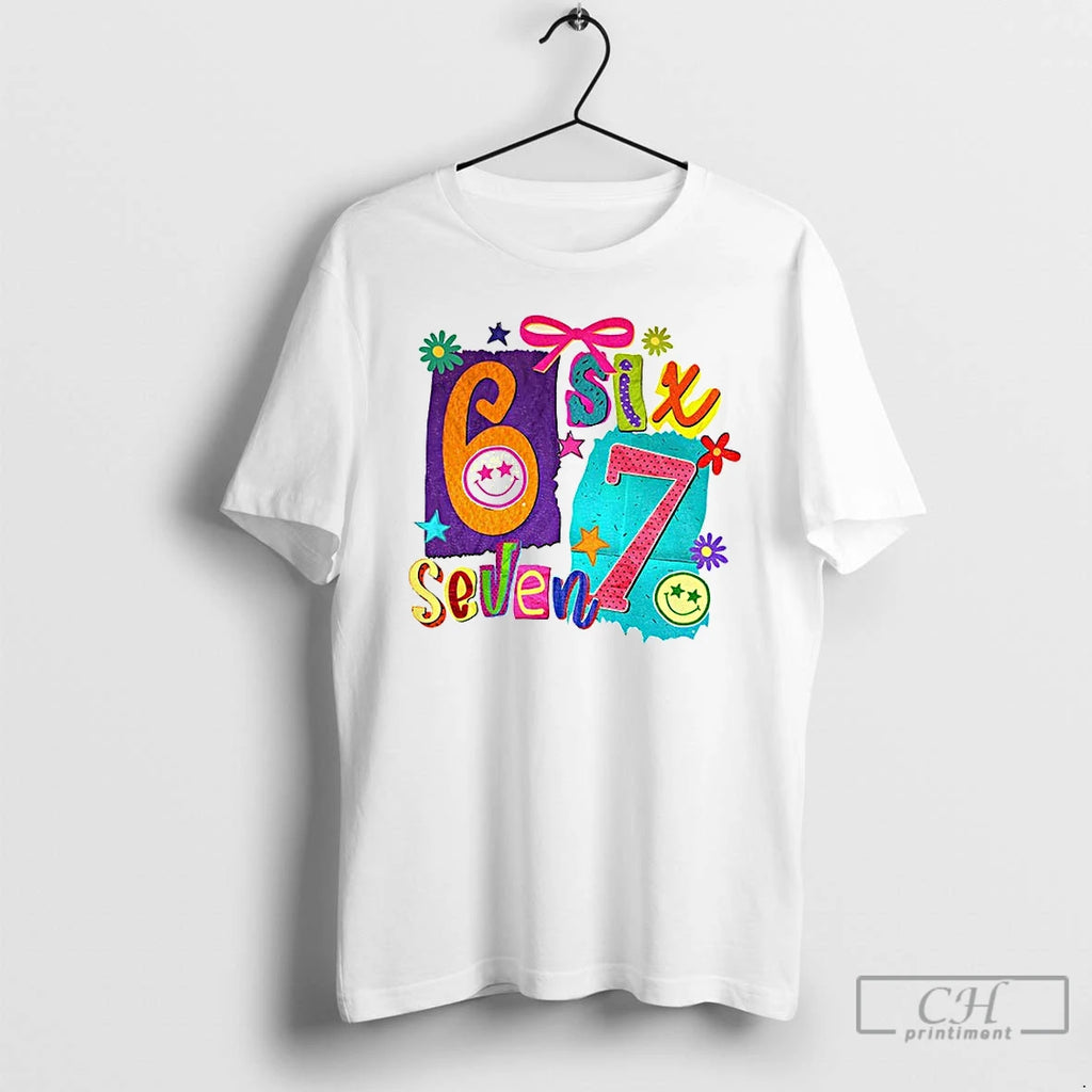 Six Seven 6 7 Meme Graphic Coquette T Shirts
