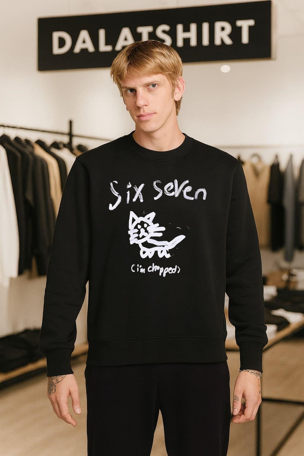 Six Seven I’m Chopped Hand Drawn Cat shirt