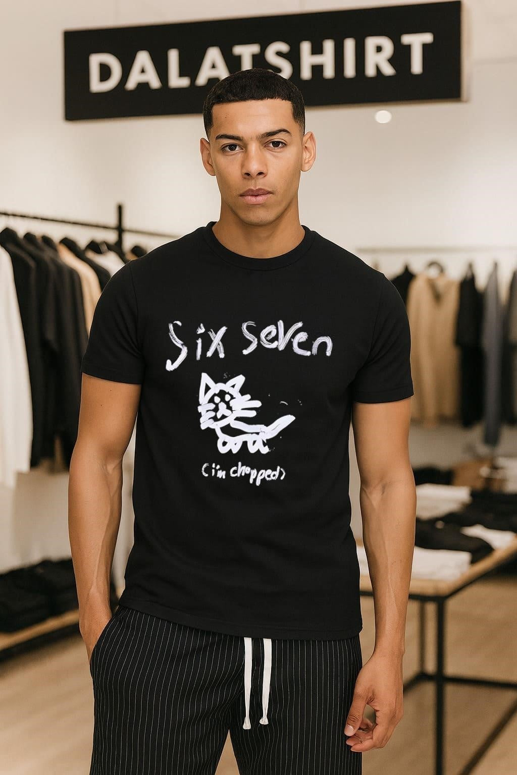 Six Seven I’m Chopped Hand Drawn Cat shirt