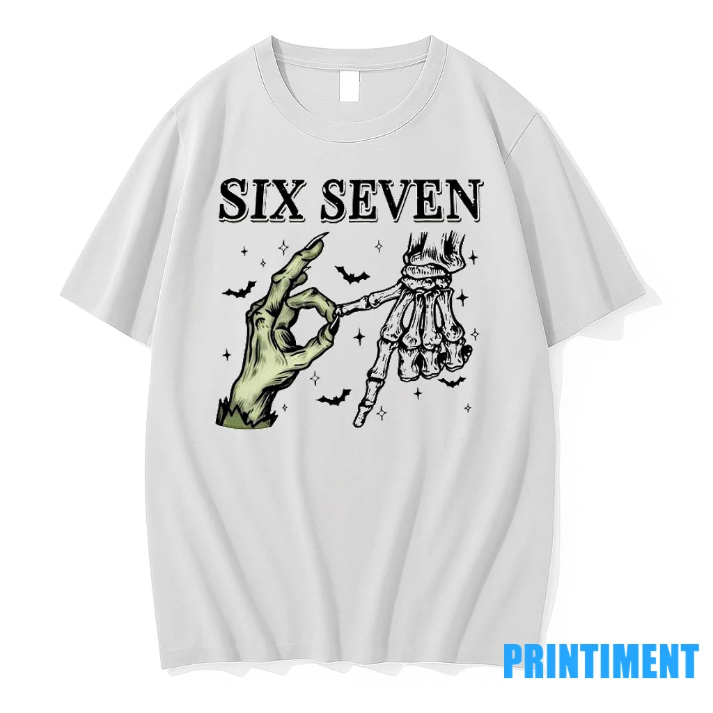 Six Seven 6 7 6 7 Halloween Funny Number Meme Tshirts Sweater