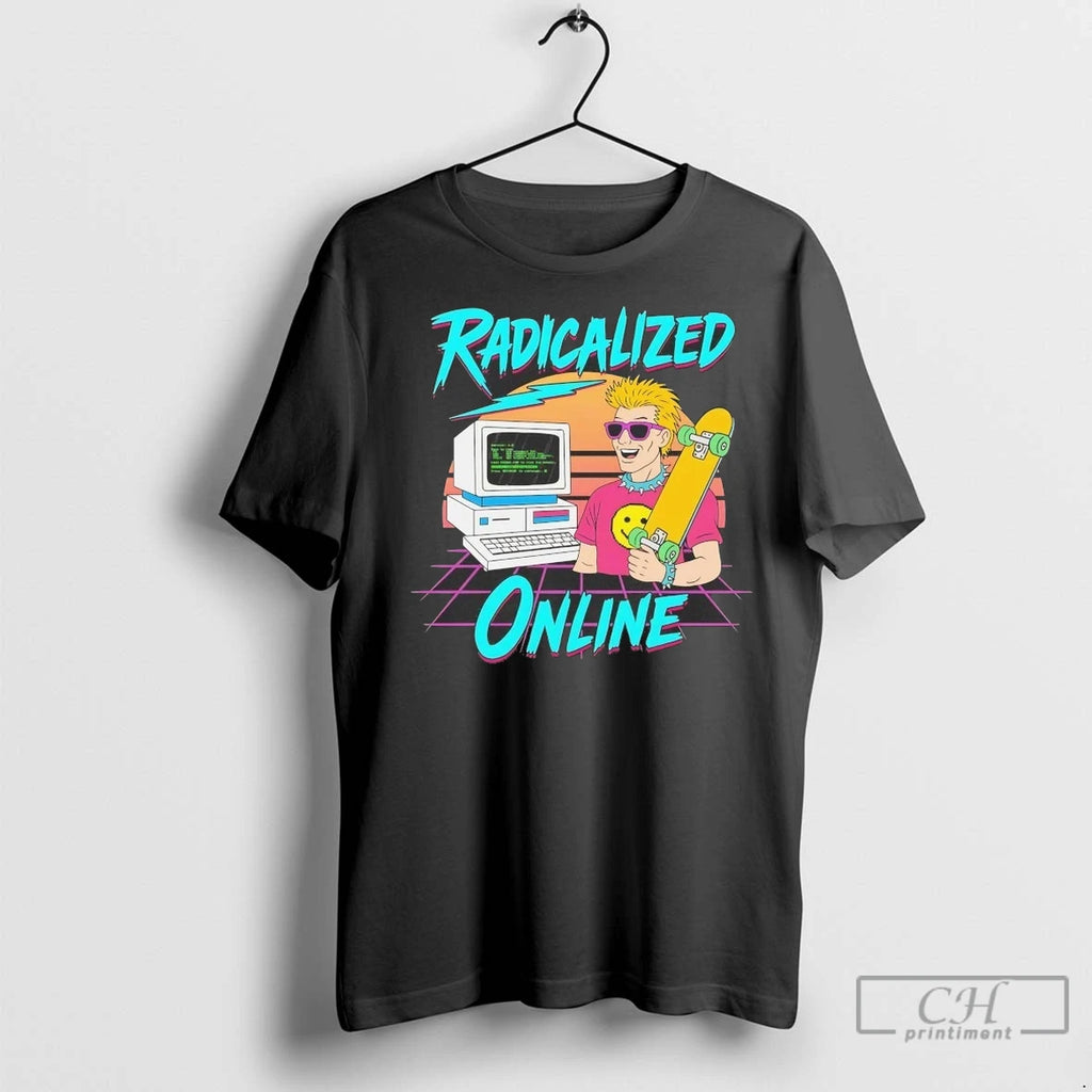 Skating Boy Radicalized Online Retro 80s T Shirts
