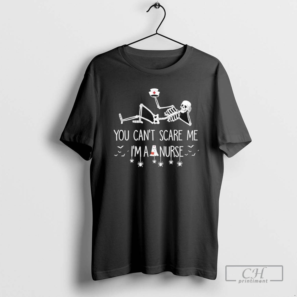 Skeleton Christmas You Cant Scare Me Im A Nurse T Shirts