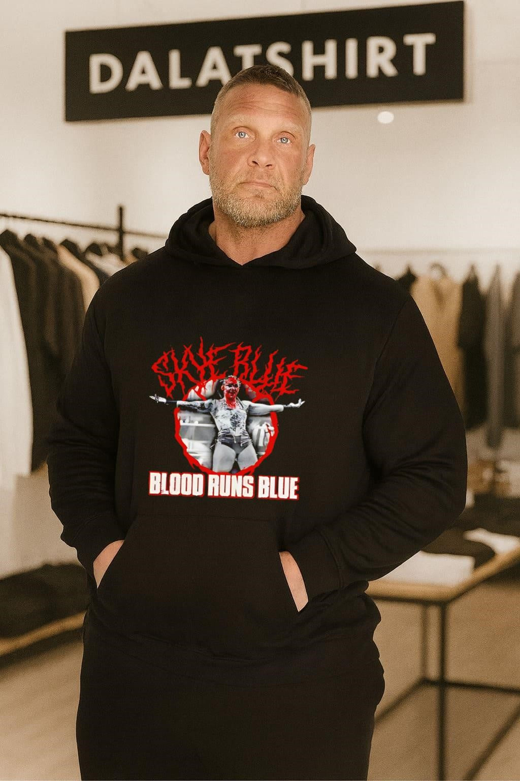 Skye Blue Blood Runs Blue Death Metal Wrestling shirt
