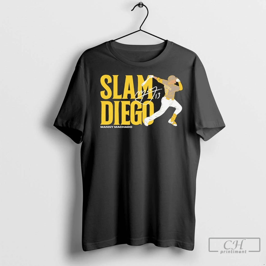Slam Diego Manny Machado Autographed T Shirts