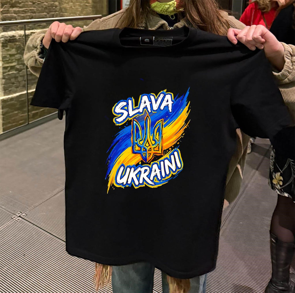 Slava Ukraini Trident Symbol Blue And Yellow Ukraine Flag shirt