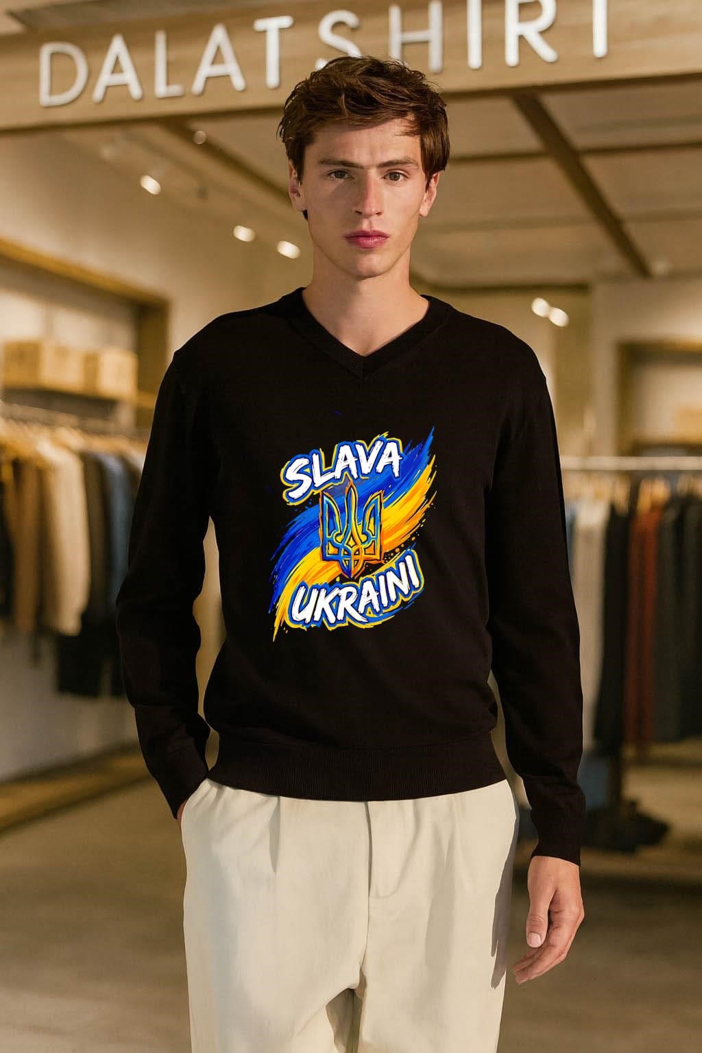 Slava Ukraini Trident Symbol Blue And Yellow Ukraine Flag shirt