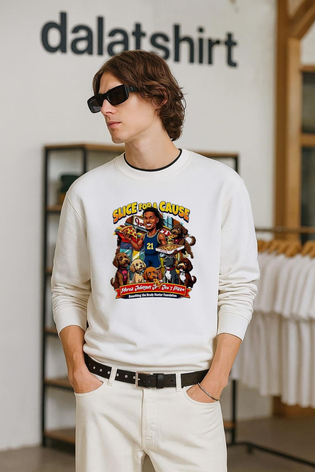 Slice for a Cause Morez Johnson Jr Joe’s Pizza shirt