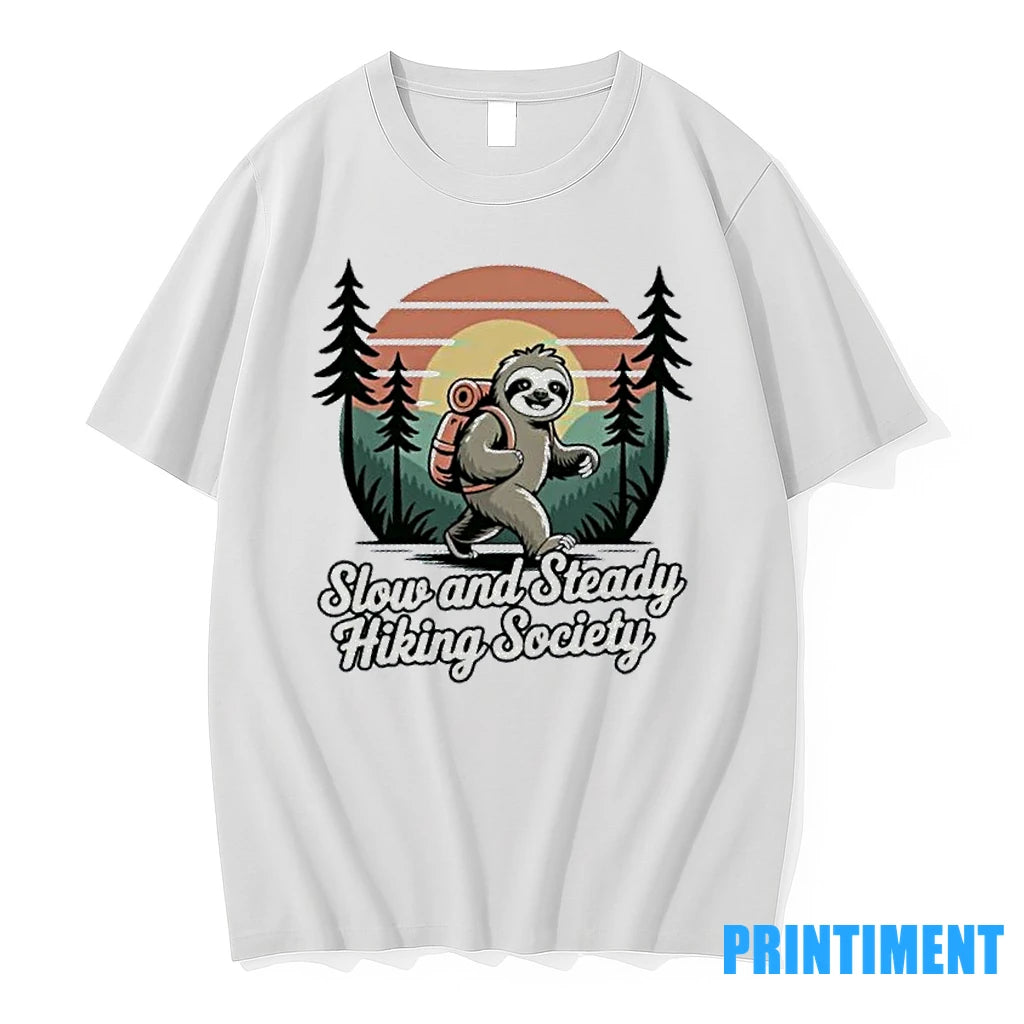 Sloth Slow And Steady Hiking Society Vintage Tshirts Sweater
