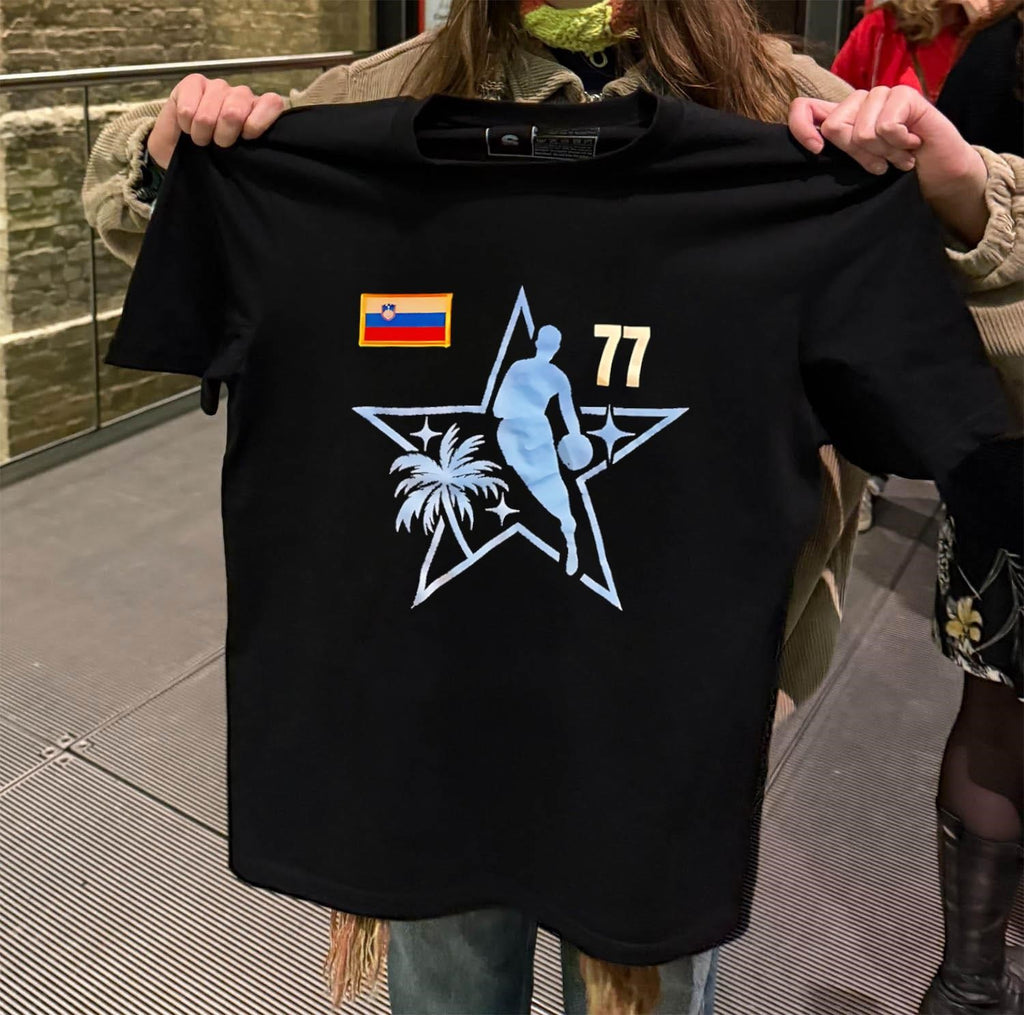 Slovenia flag number 77 Luka Doncic Dallas Basketball Star shirt