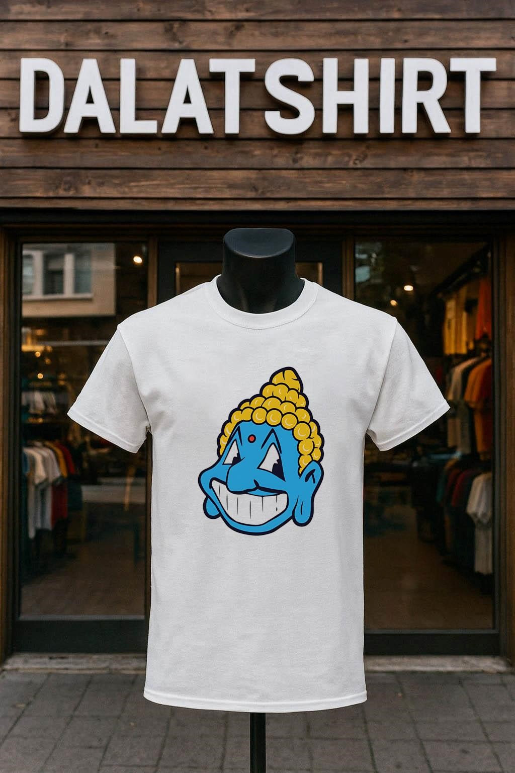 Smiling Blue Buddha Cartoon Mascot shirt