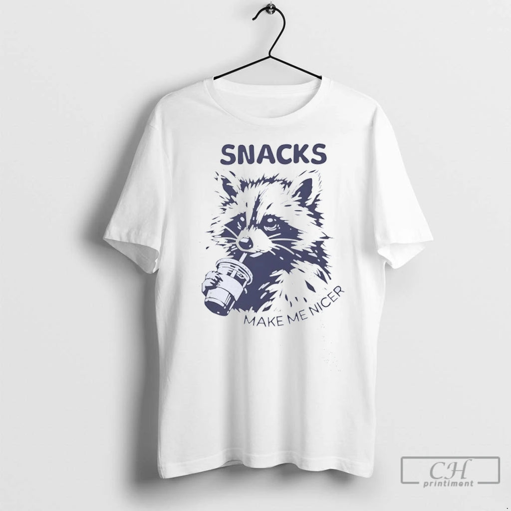 Snacks Make Me Nicer Raccoon T Shirts