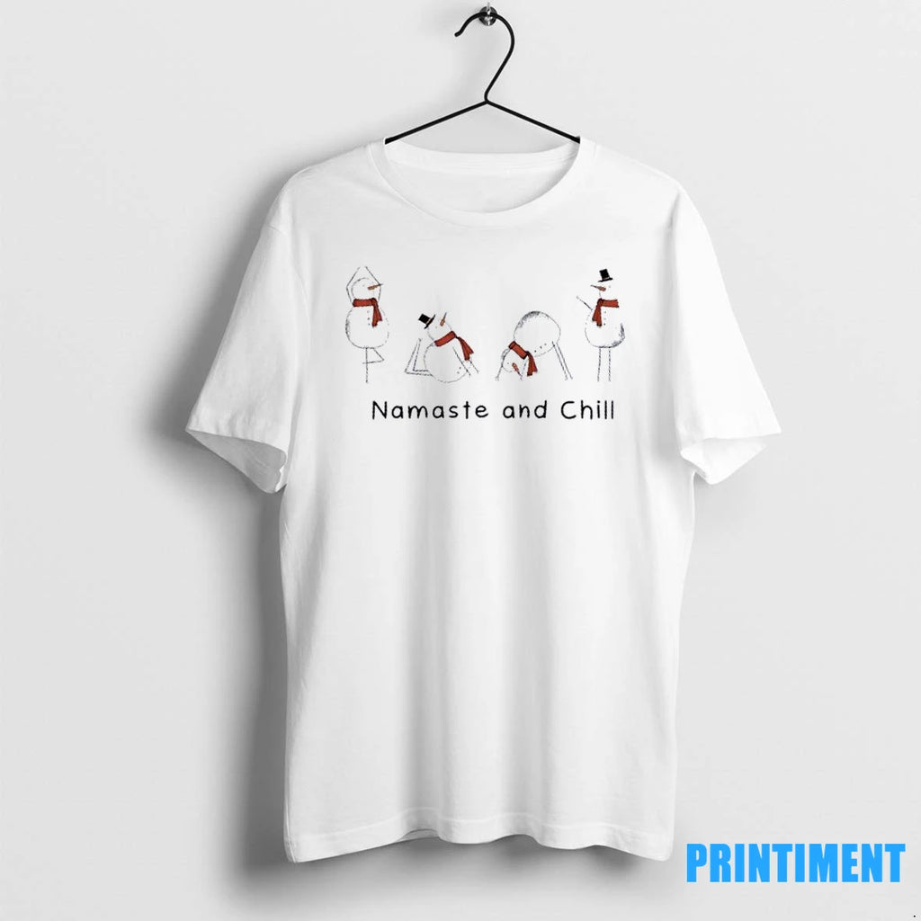 Snowman Namaste And Chill Christmas Tshirts Sweater