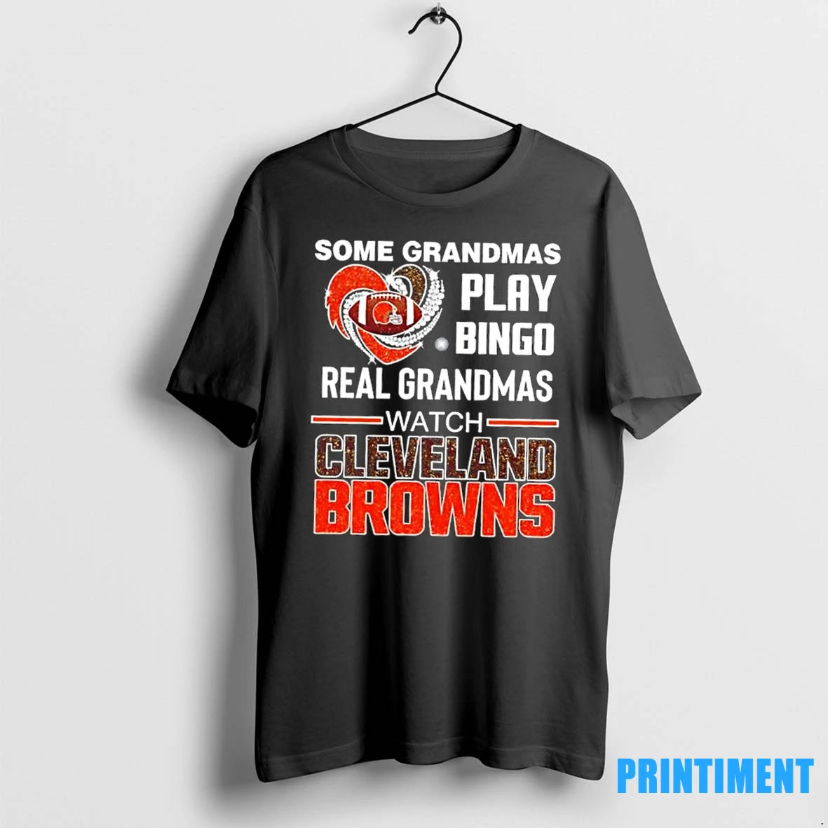 Some Grandmas Play Bingo Real Grandmas Watch Cleveland Browns Football Diamond Heart Tshirts Sweater