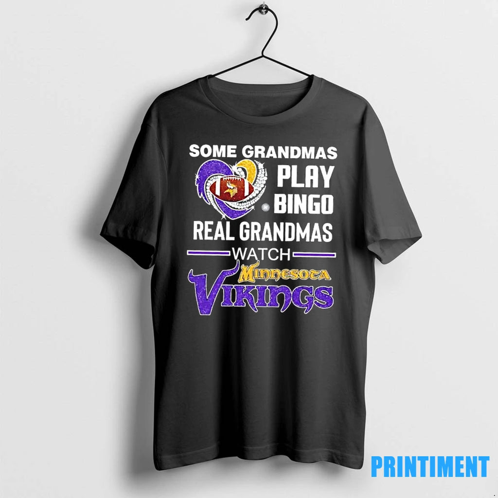 Some Grandmas Play Bingo Real Grandmas Watch Minnesota Vikings Football Diamond Heart Tshirts Sweater