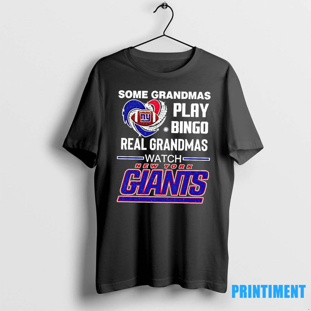 Some Grandmas Play Bingo Real Grandmas Watch New York Giants Football Diamond Heart Tshirts Sweater