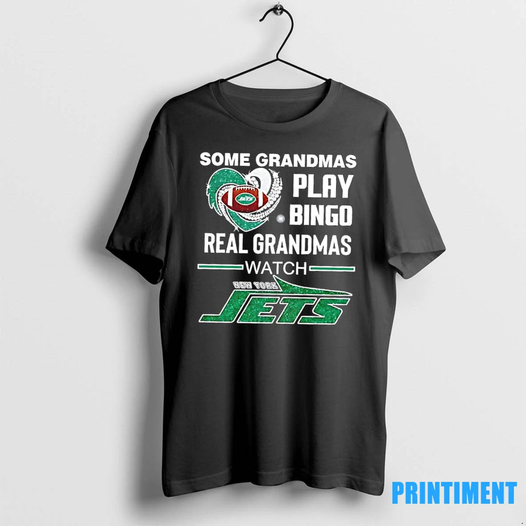 Some Grandmas Play Bingo Real Grandmas Watch New York Jets Football Diamond Heart Tshirts Sweater