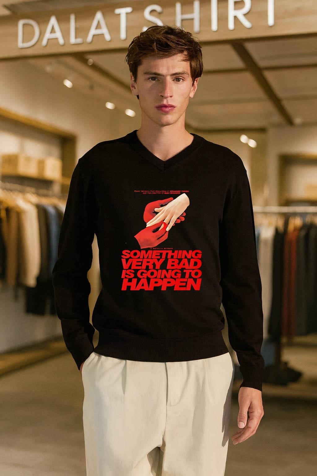 Something very bad is going to happen red hand ring shirt