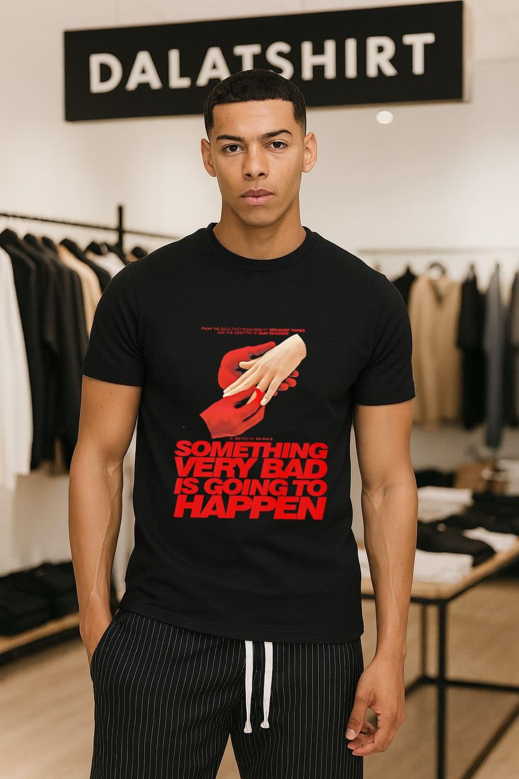 Something very bad is going to happen red hand ring shirt