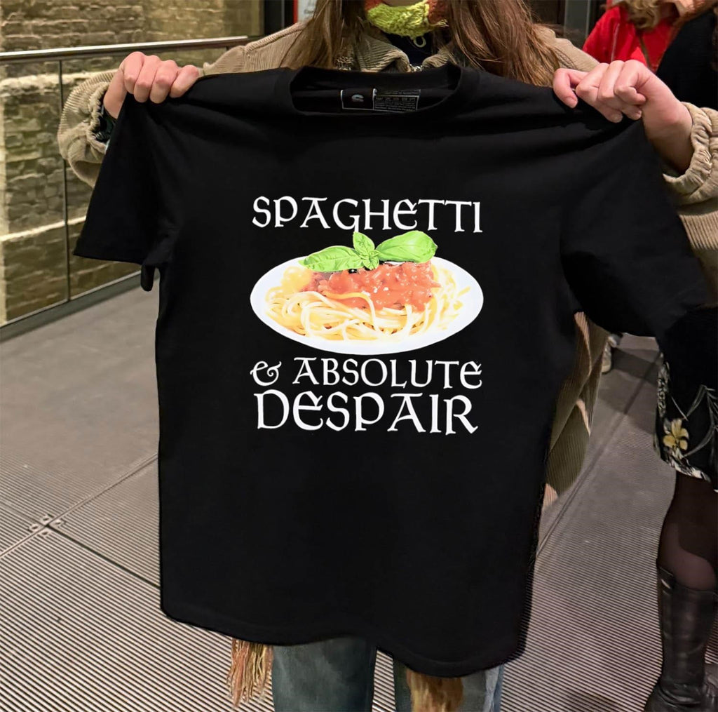 Spaghetti and Absolute Despair basil pasta food meme shirt