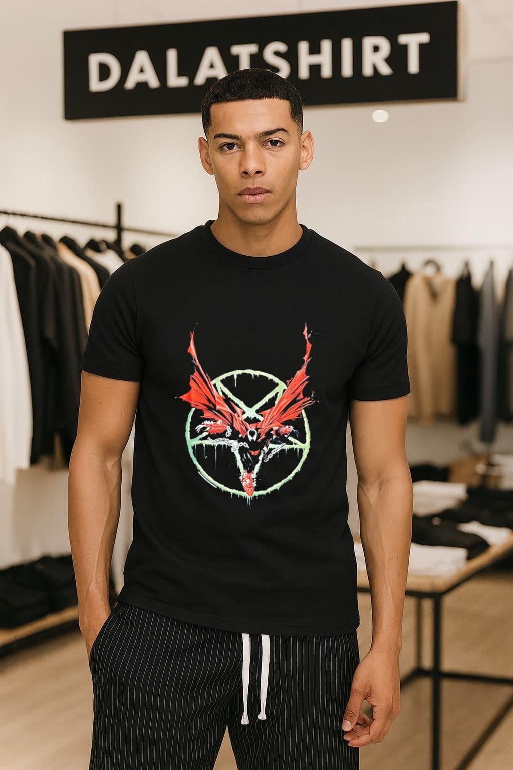 Spawn Superhero Red Cape Pentagram Symbol Image Comics shirt