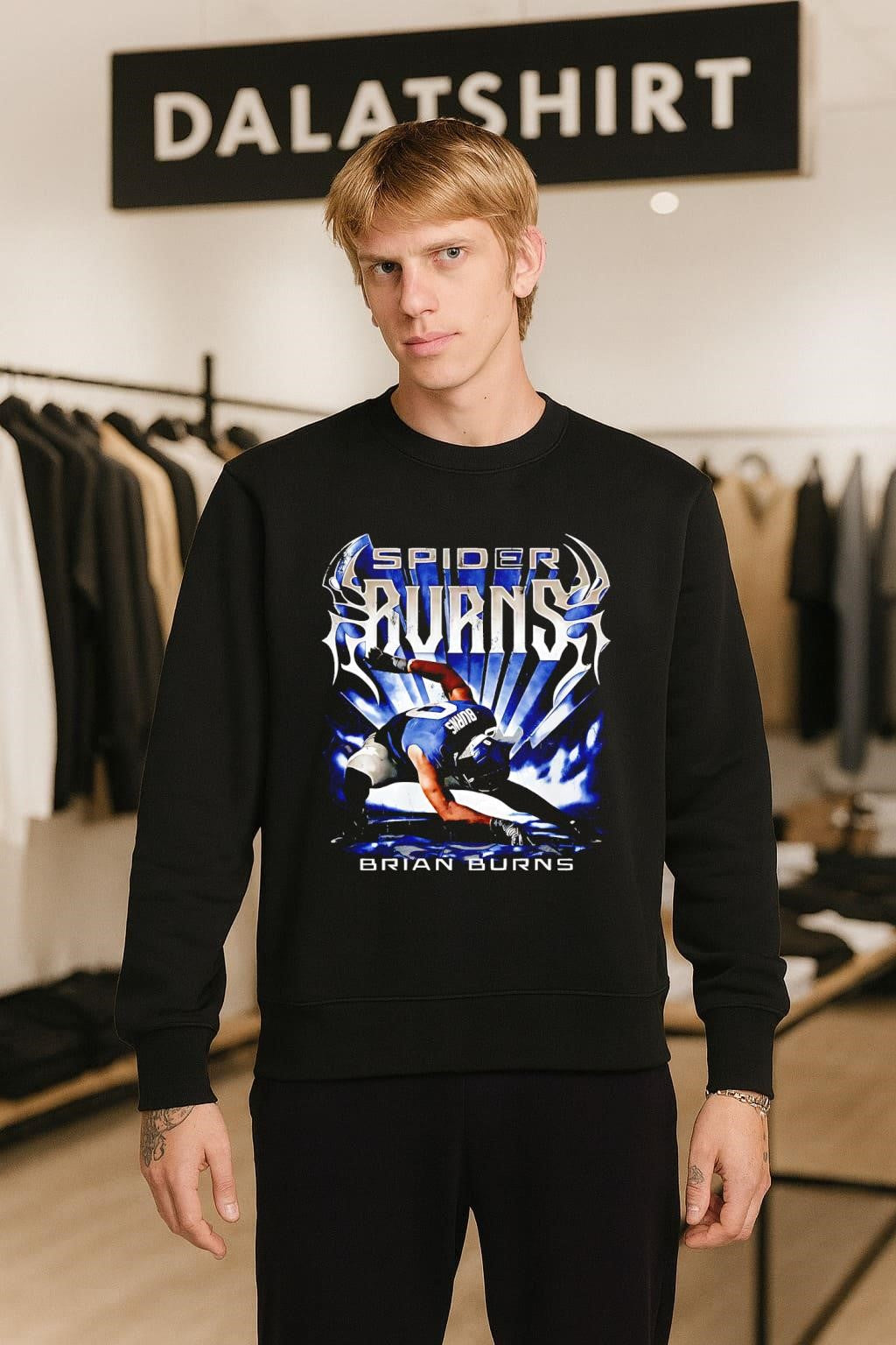 Spider Burns Brian Burns Football Pose shirt