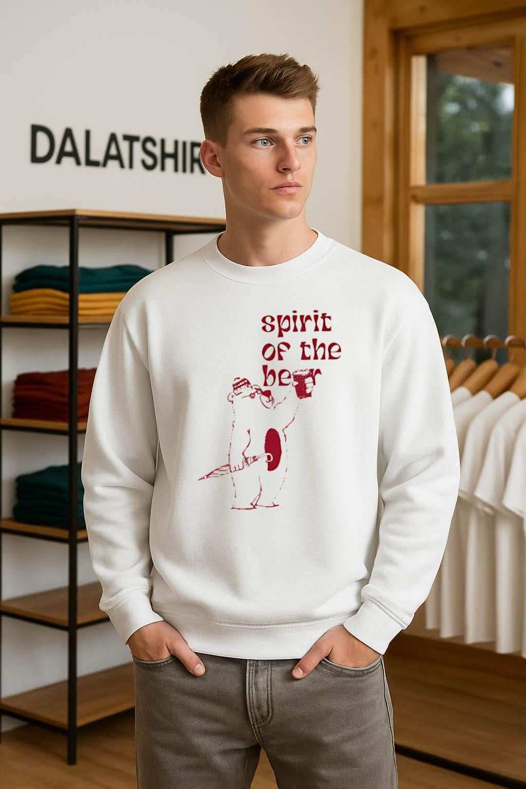 Spirit Of The Beer Polar Bear Wearing Beanie Drinking shirt