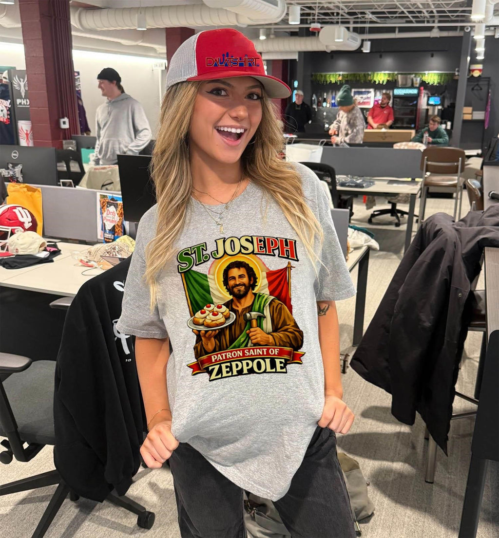 St Joseph Patron Saint Of Zeppole Italian Flag Carpenter shirt