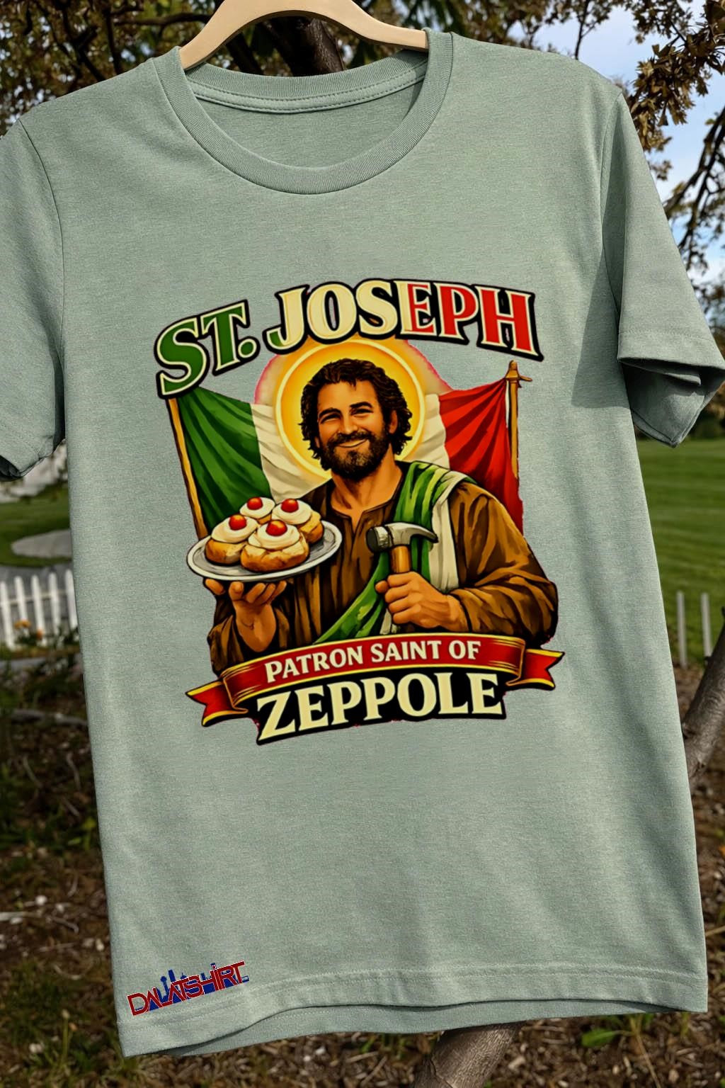 St Joseph Patron Saint Of Zeppole Italian Flag Carpenter shirt