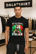 St Patrick Was Italian Saint Holding Italian Flag shamrock shirt