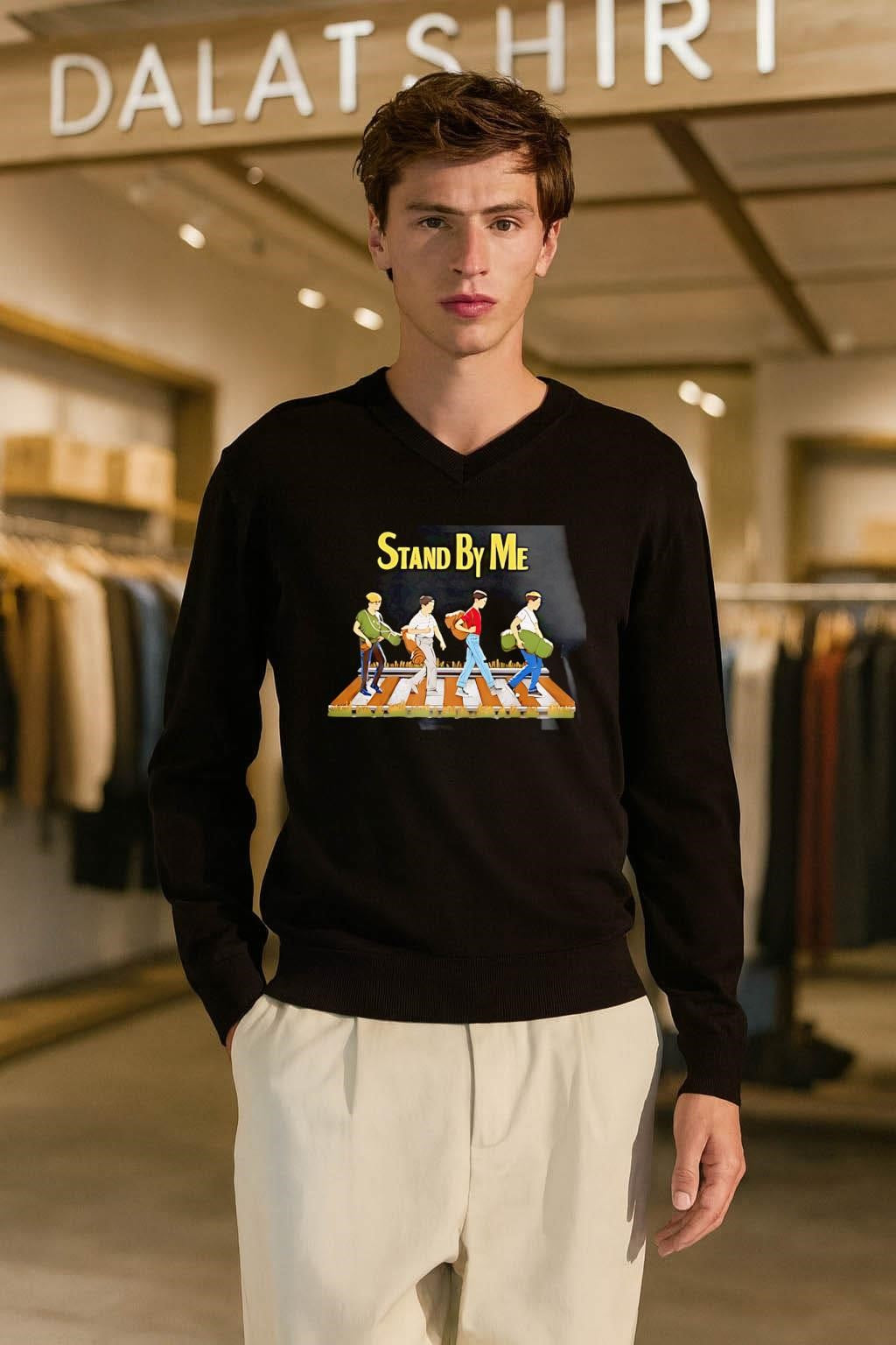 Stand By Me movie four boys walking on tracks shirt