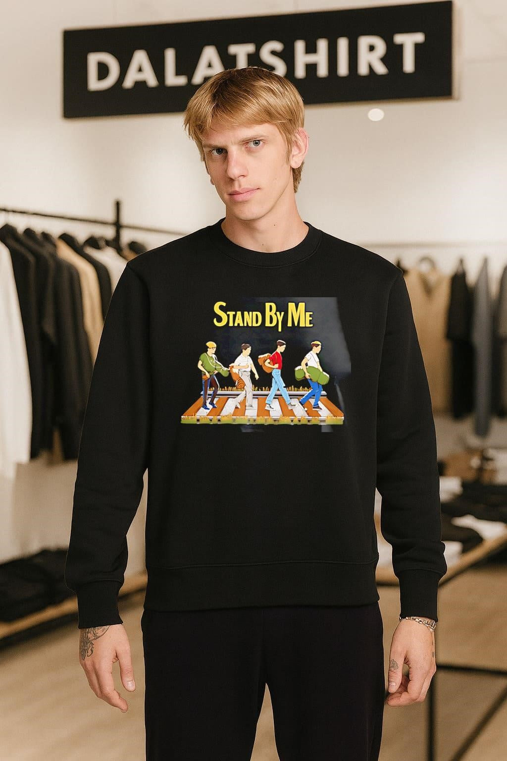 Stand By Me movie four boys walking on tracks shirt