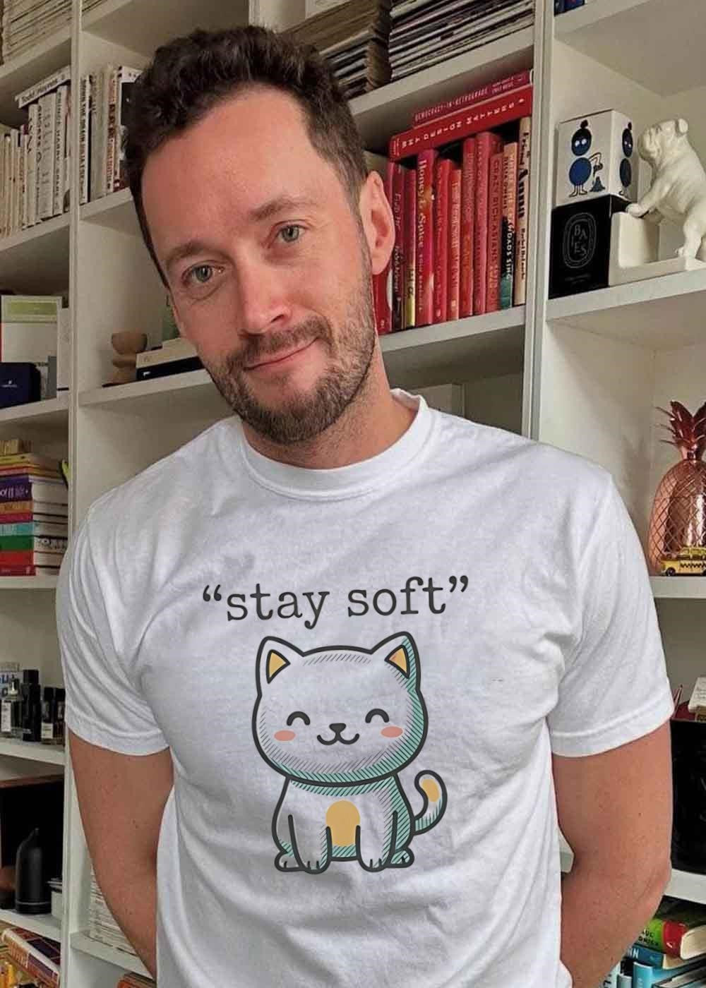 Stay Soft Cute Smiling Cartoon Cat shirt