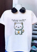 Stay Soft Cute Smiling Cartoon Cat shirt