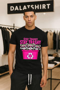 Stay Trashy Pink Sunglasses Raccoons Recycling Bin shirt